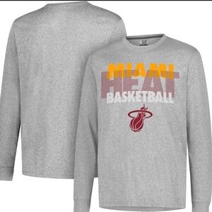 NBA Ultra Game Men’s Miami Heat Gray Long Sleeve Shirt Sz S